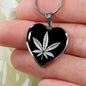 Elegant Cannabis Heart Pendant Necklace - American Weedster