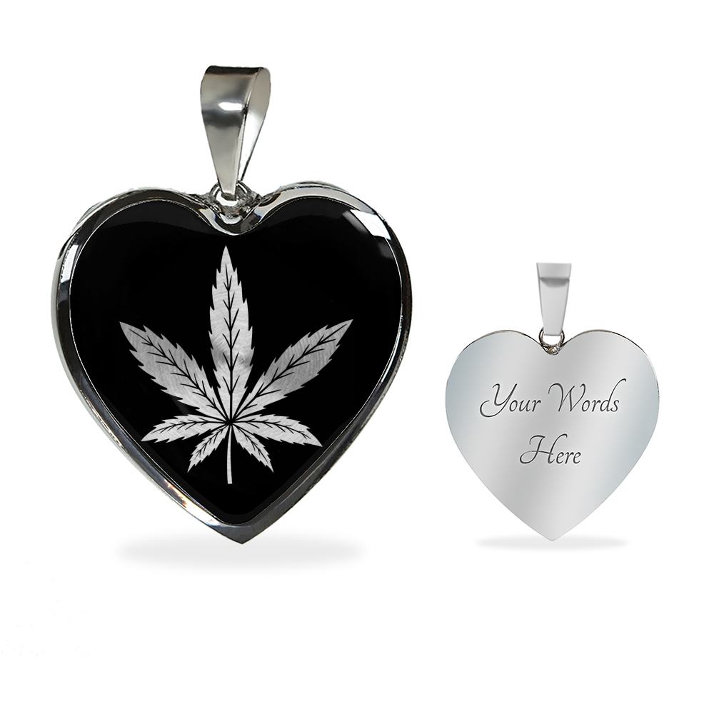 Elegant Cannabis Heart Pendant Necklace - American Weedster
