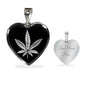 Elegant Cannabis Heart Pendant Necklace - American Weedster