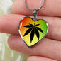 Rasta Leaf Heart Pendant Necklace - American Weedster