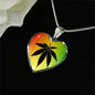 Rasta Leaf Heart Pendant Necklace - American Weedster