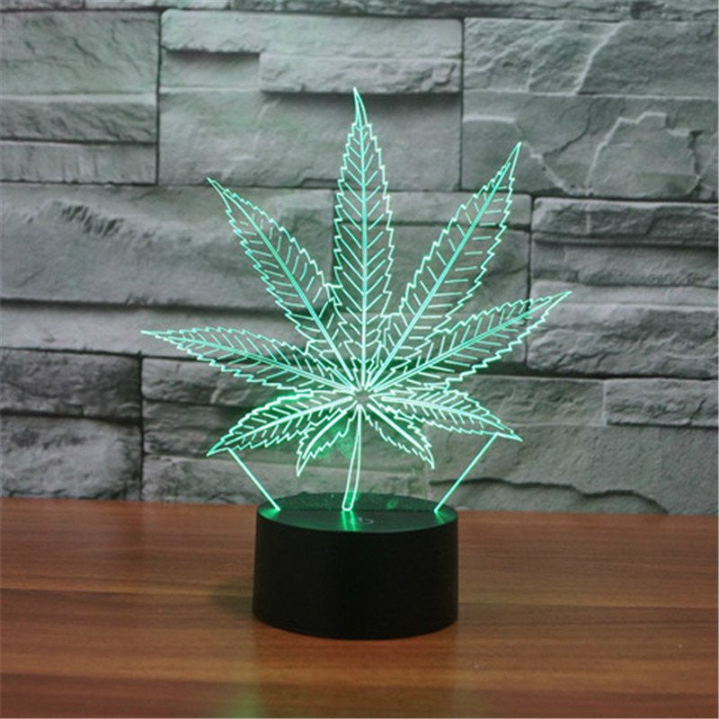 7 Color 3D Weed LED Lamp - American Weedster