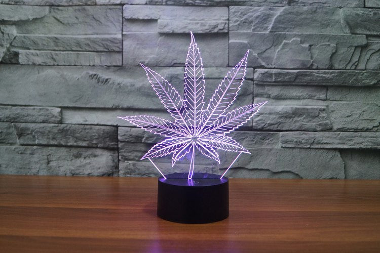 7 Color 3D Weed LED Lamp - American Weedster