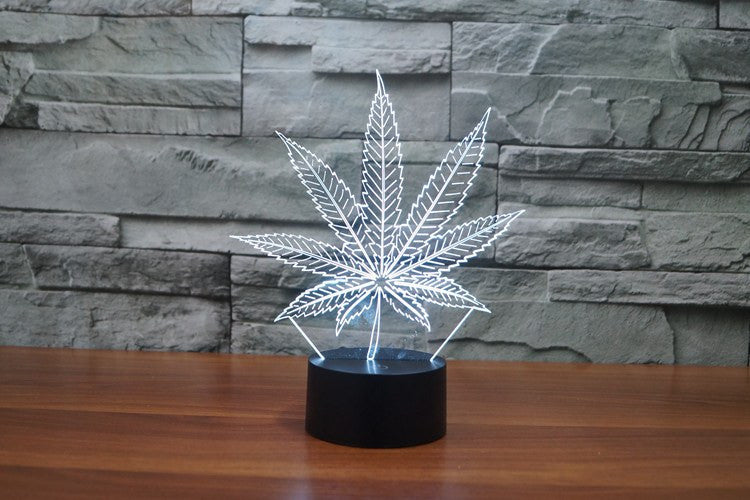 7 Color 3D Weed LED Lamp - American Weedster
