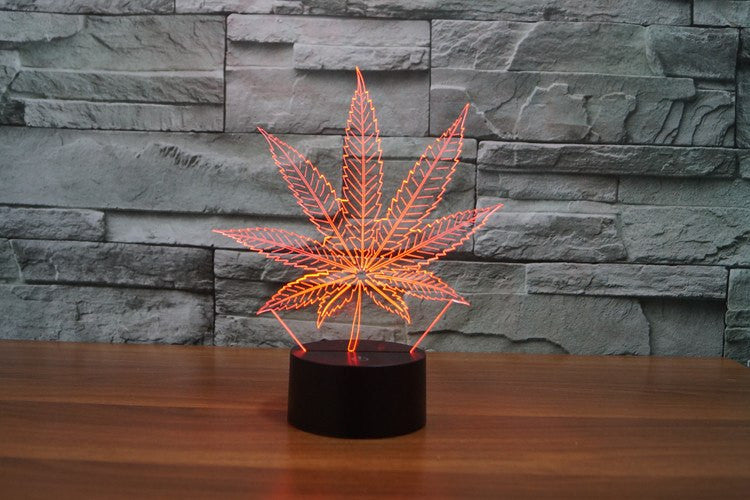 7 Color 3D Weed LED Lamp - American Weedster