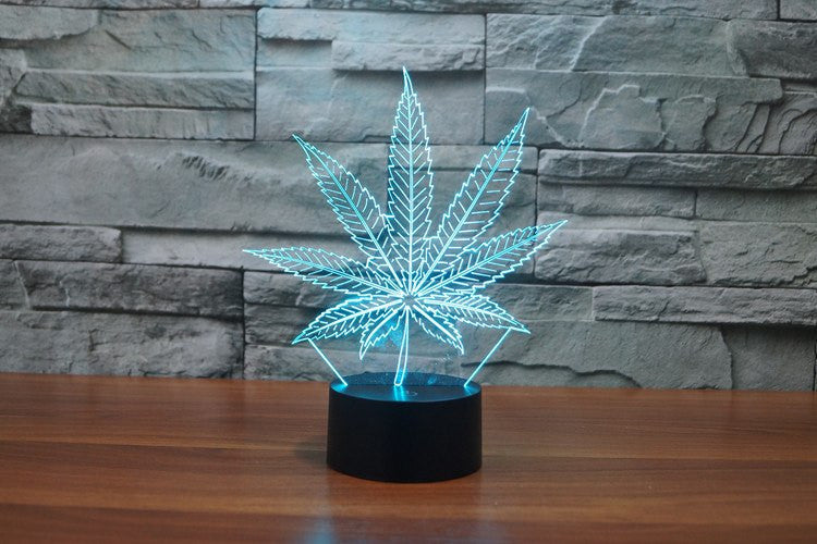7 Color 3D Weed LED Lamp - American Weedster