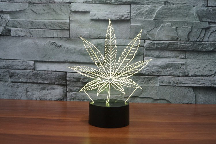 7 Color 3D Weed LED Lamp - American Weedster