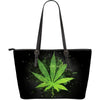 Amazing Leaf Large Leather Tote Bag - American Weedster