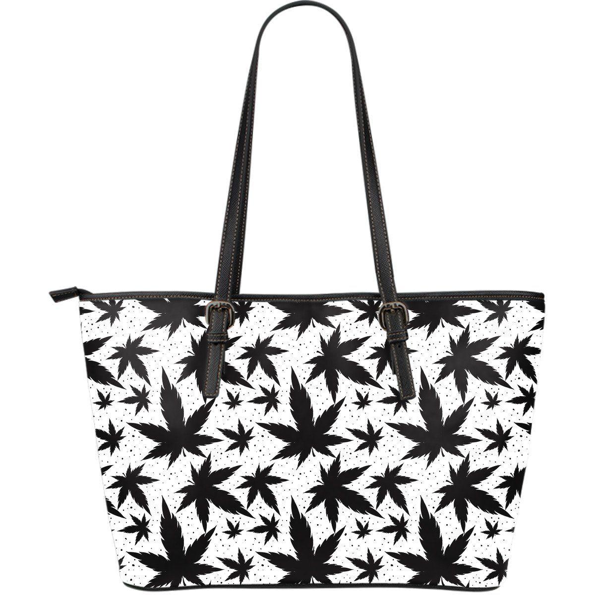 B&W Large Leather Tote - American Weedster