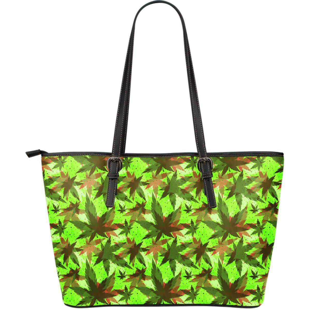 Dank Camo Large Leather Tote Bag - American Weedster