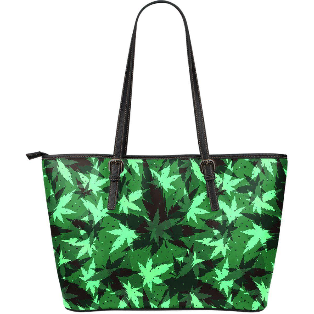 Kush Camo Large Leather Tote Bag - American Weedster