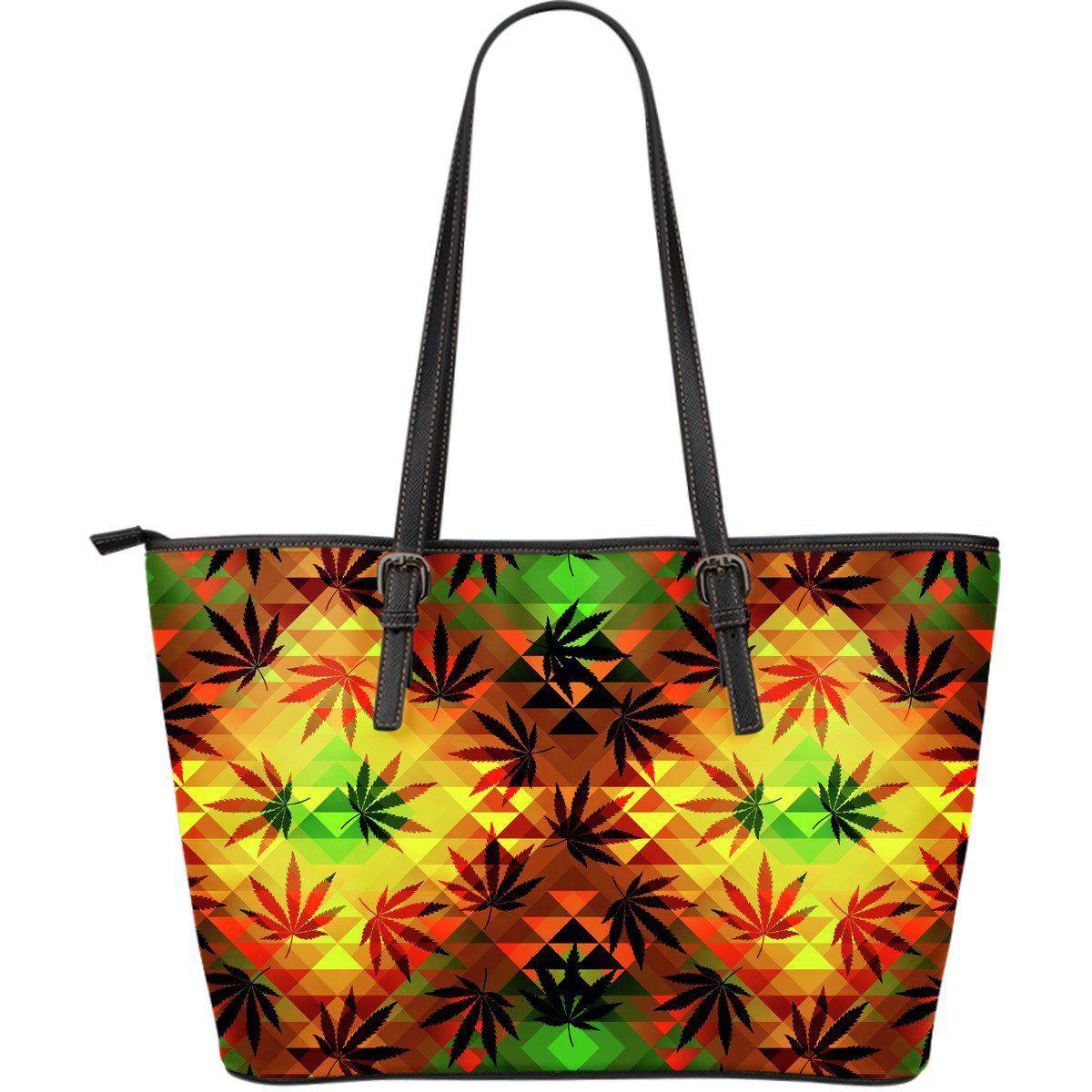 Pyramid Large Leather Tote Bag - American Weedster