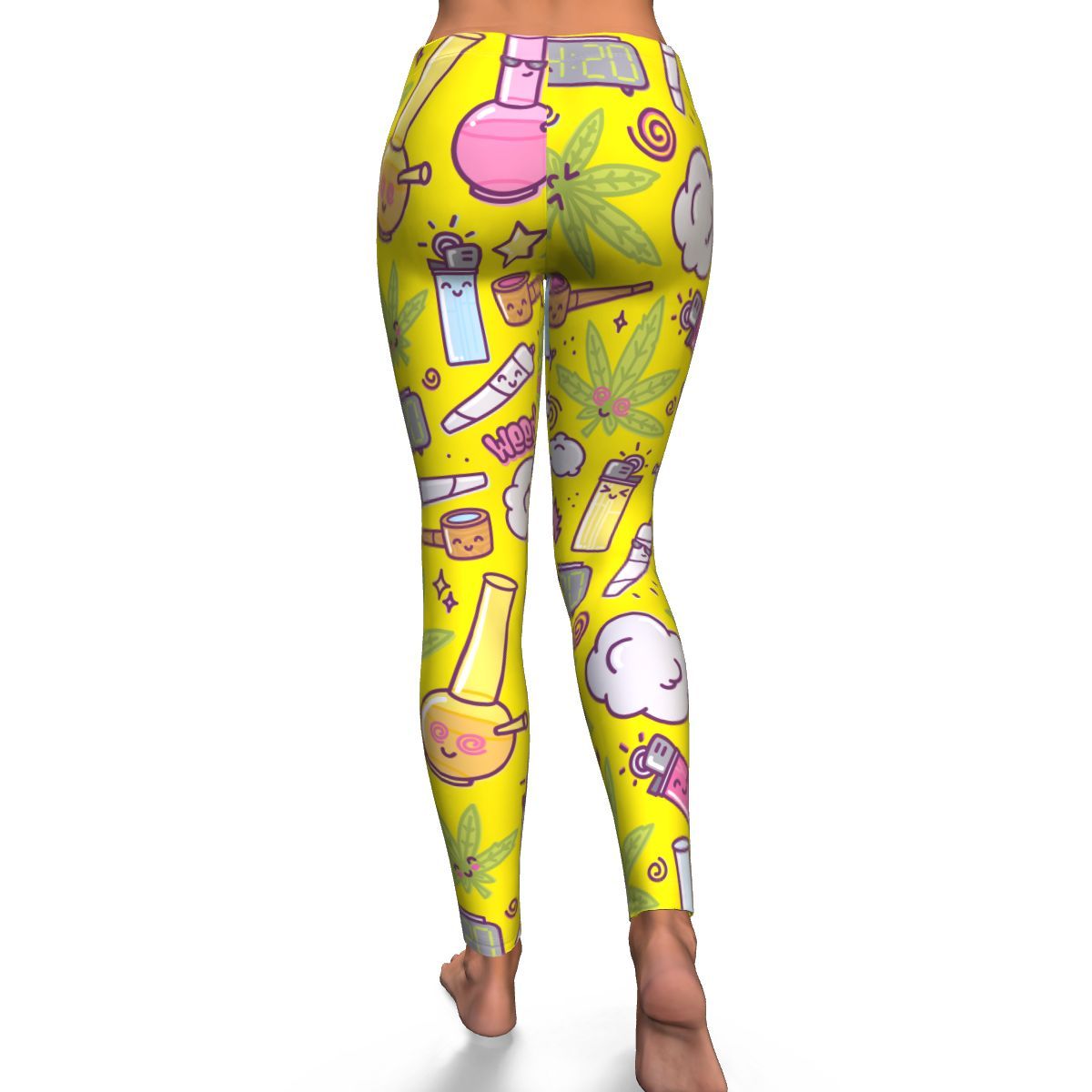 420 Fun Yellow Leggings - American Weedster