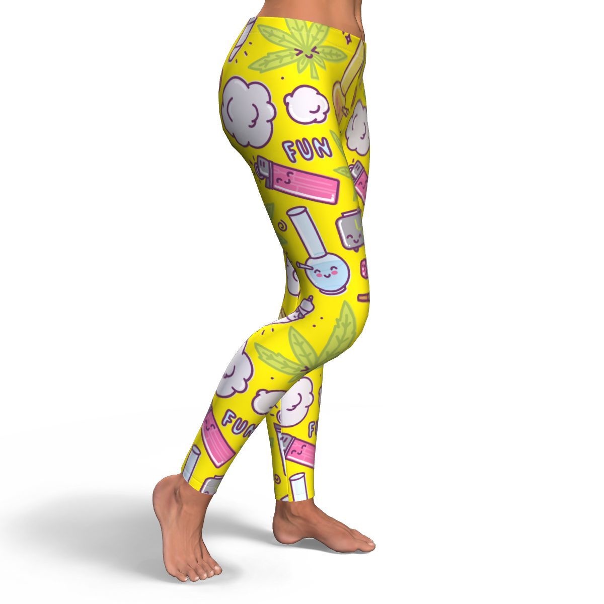 420 Fun Yellow Leggings - American Weedster