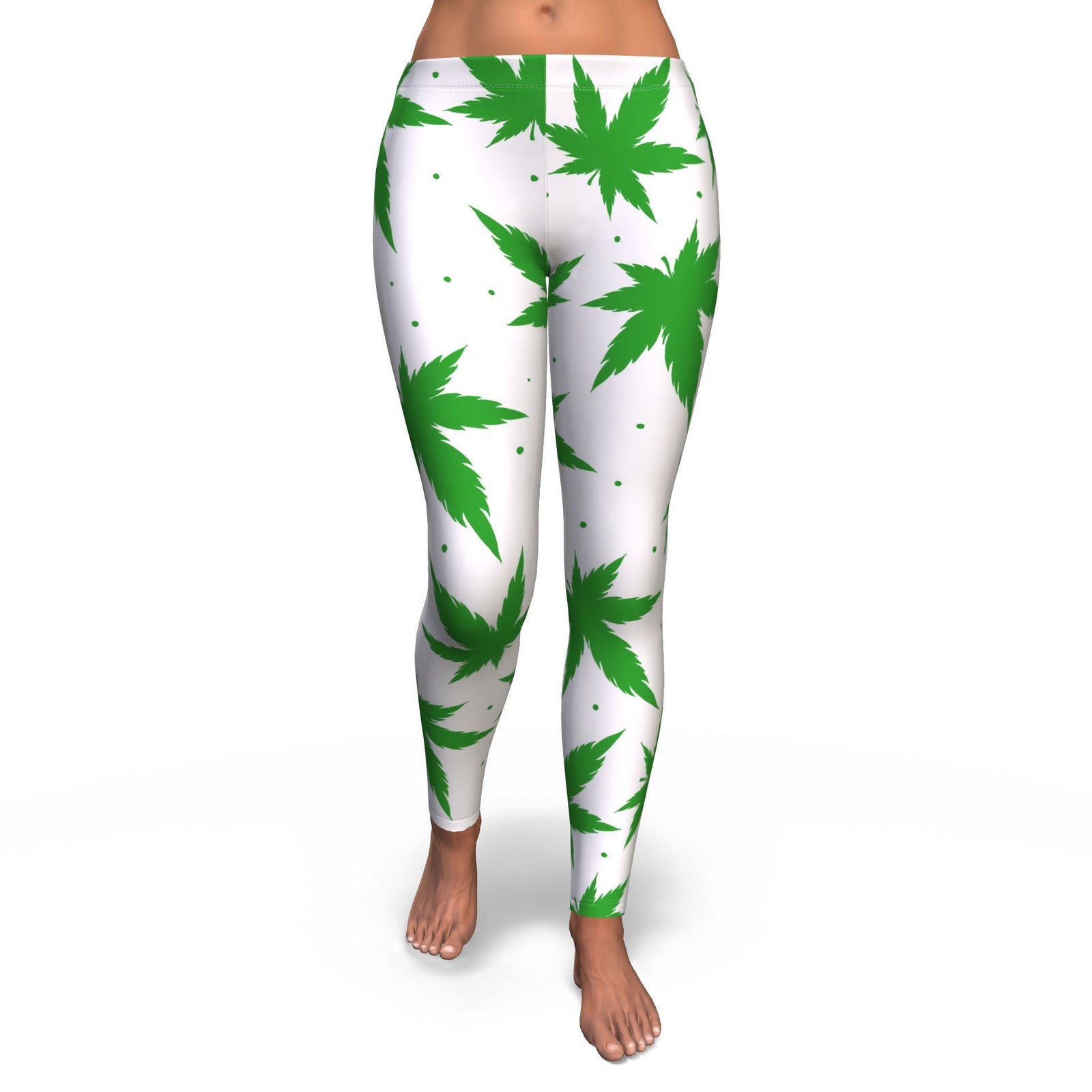 Green & White V2 Leggings - American Weedster