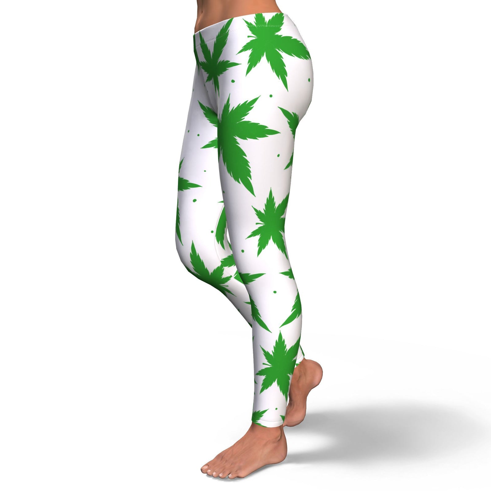 Green & White V2 Leggings - American Weedster