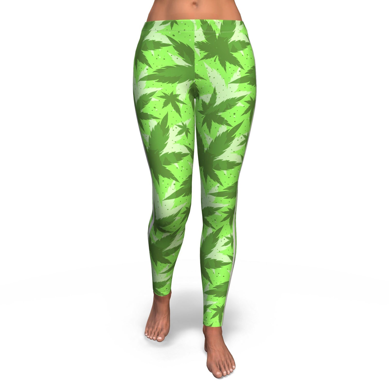LimeGreen Stripe Leggings - American Weedster