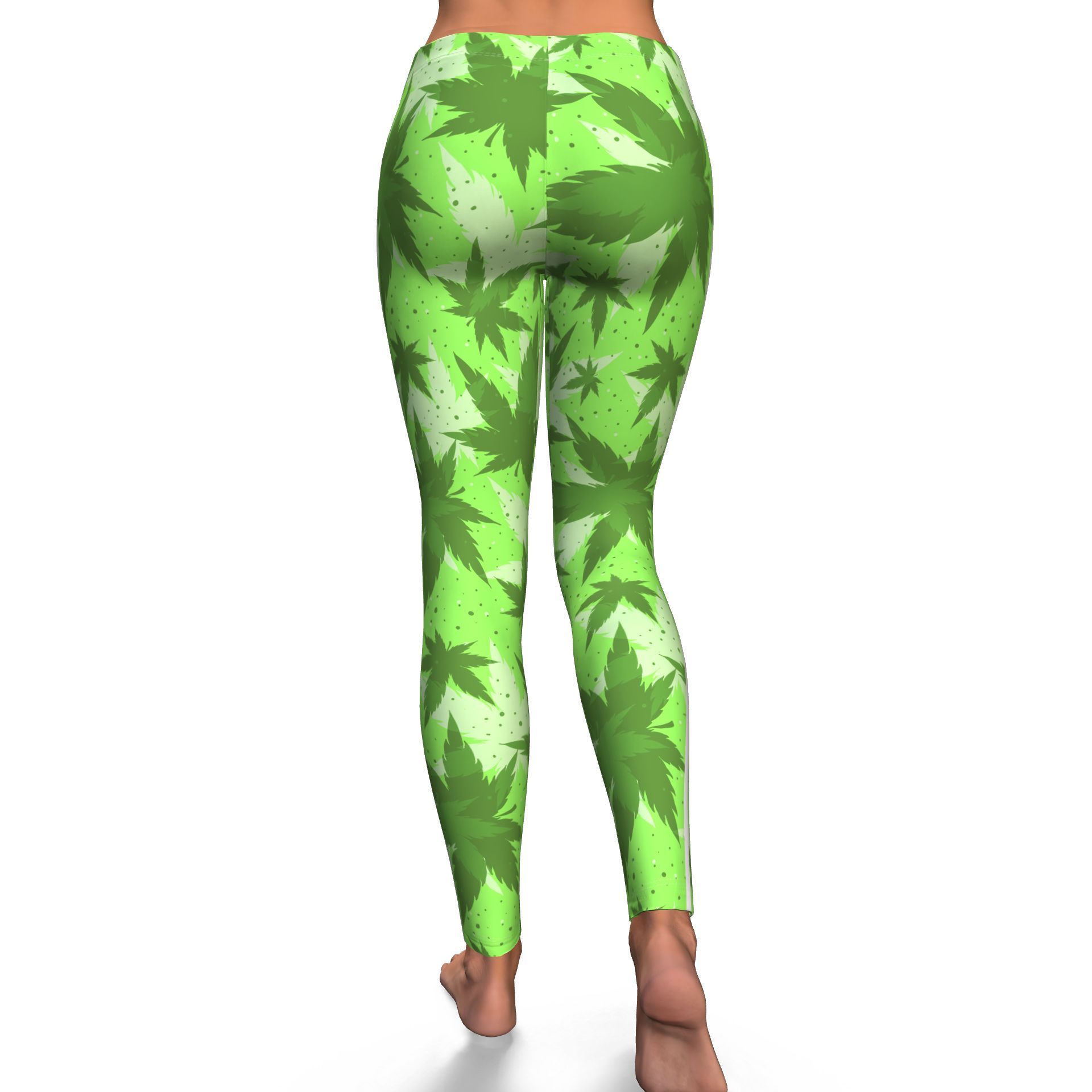 LimeGreen Stripe Leggings - American Weedster