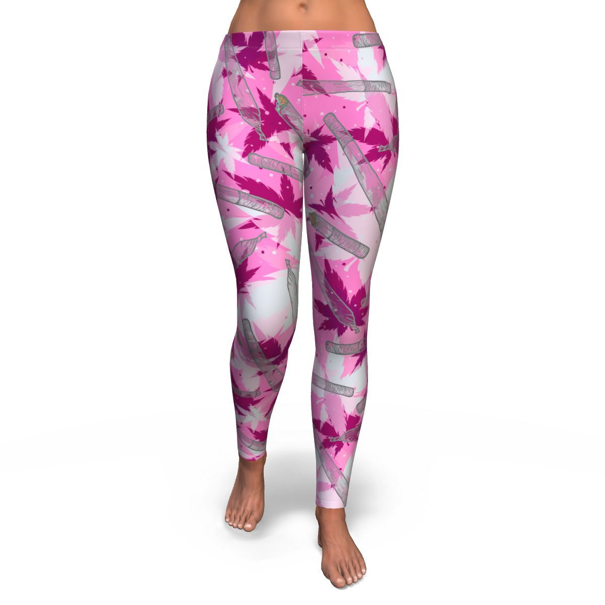 Pink Camo Leggings - American Weedster