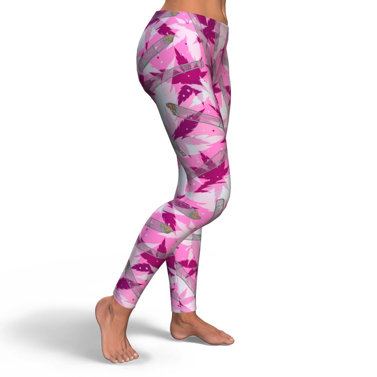 Pink Camo Leggings - American Weedster