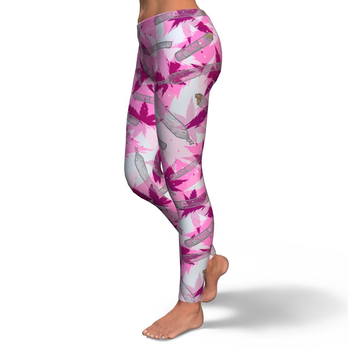 Pink Camo Leggings - American Weedster