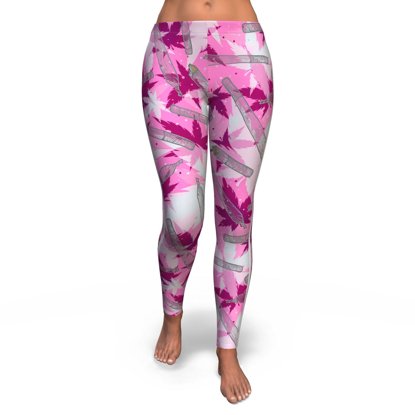 Pink Camo Stripe Leggings - American Weedster