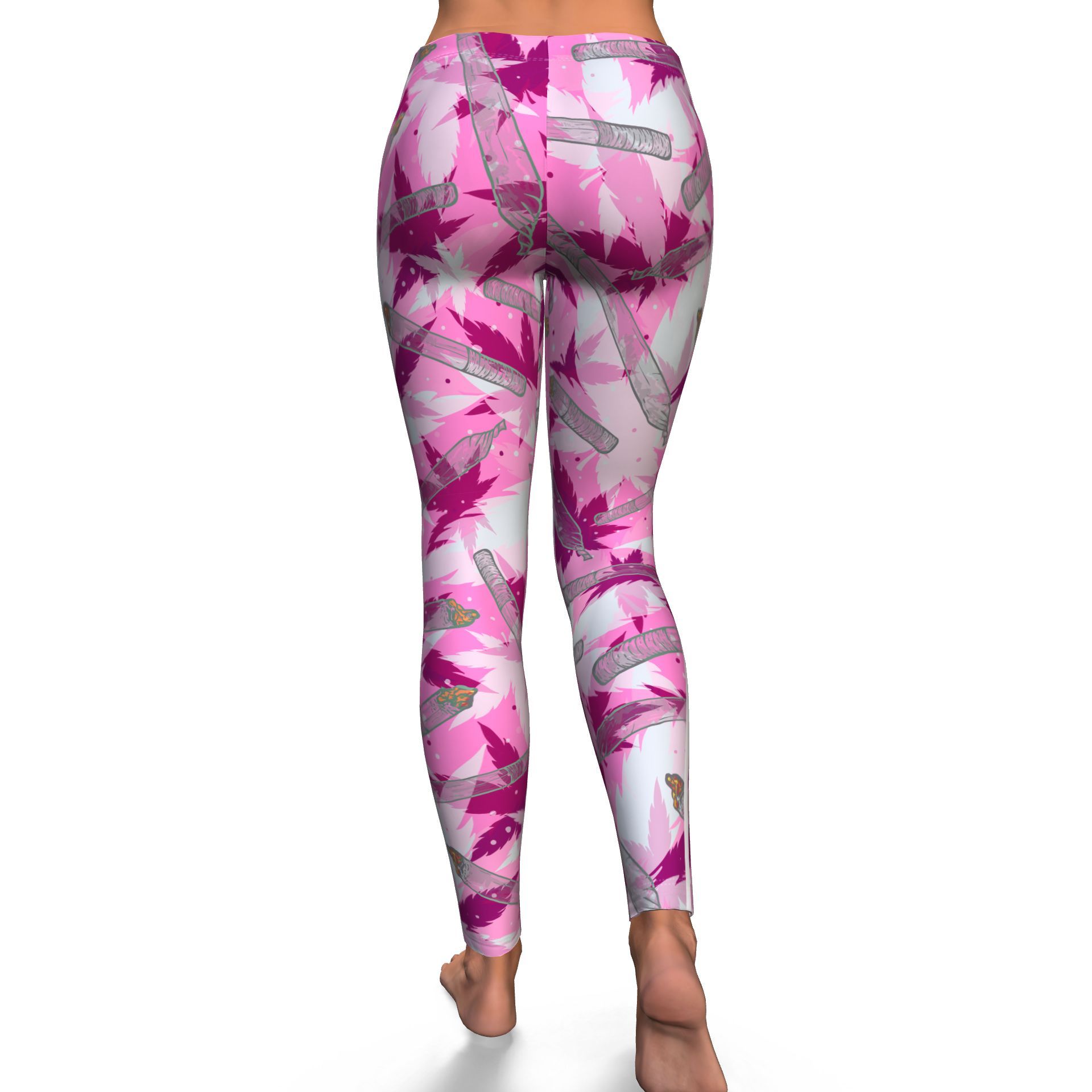 Pink Camo Stripe Leggings - American Weedster