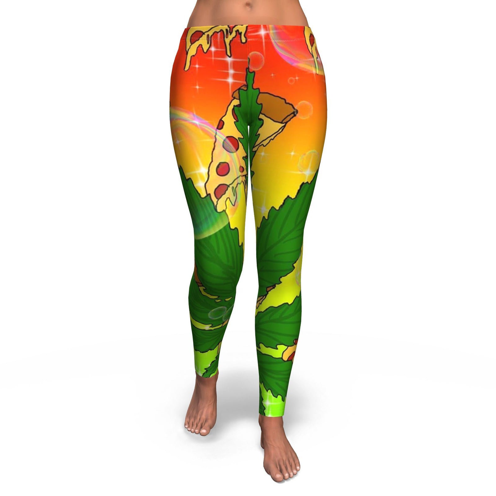 Pizza & Leaf Unisex Leggings - American Weedster