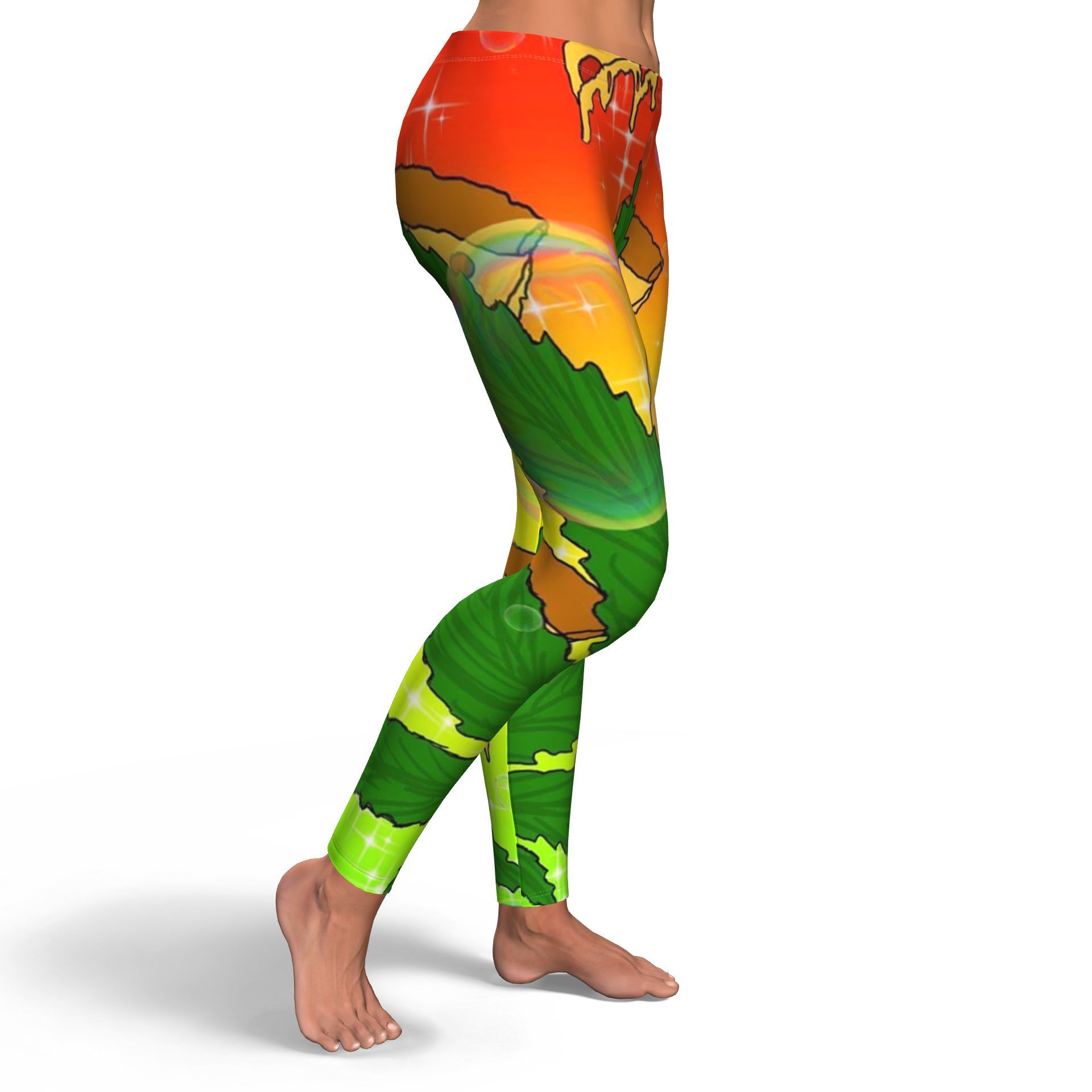 Pizza &amp; Leaf Unisex Leggings - American Weedster