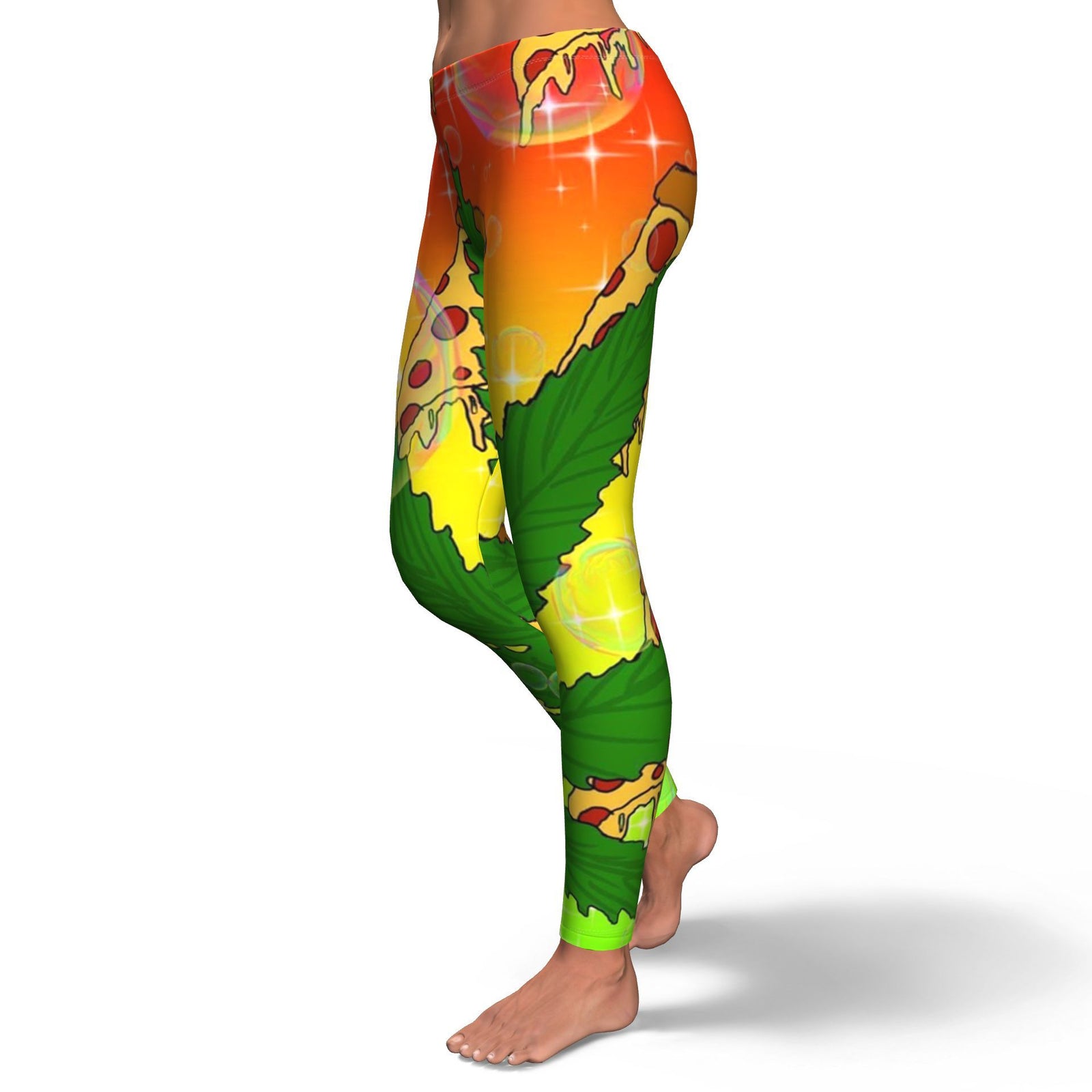 Pizza & Leaf Unisex Leggings - American Weedster