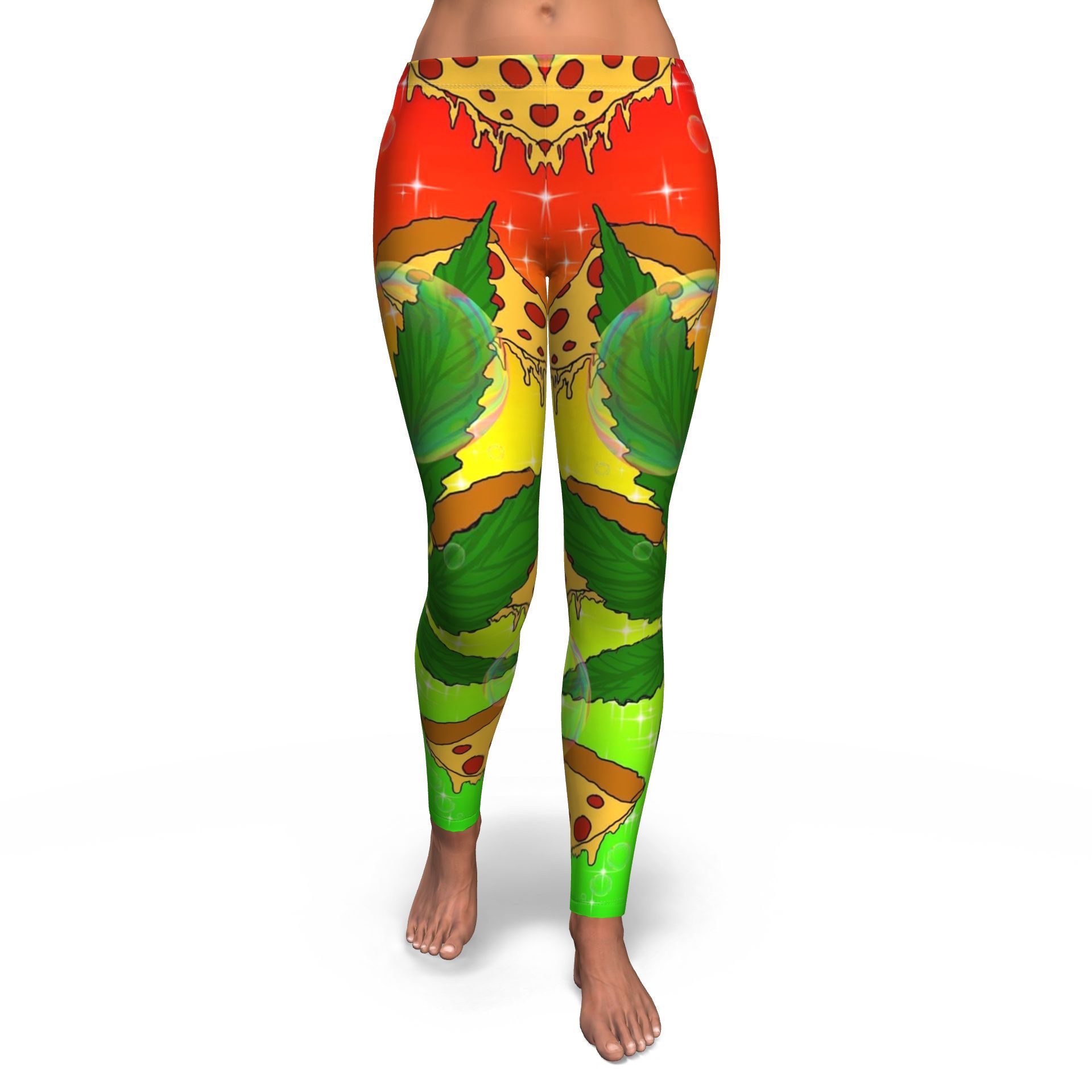 Pizza & Leaf V2 Leggings - American Weedster