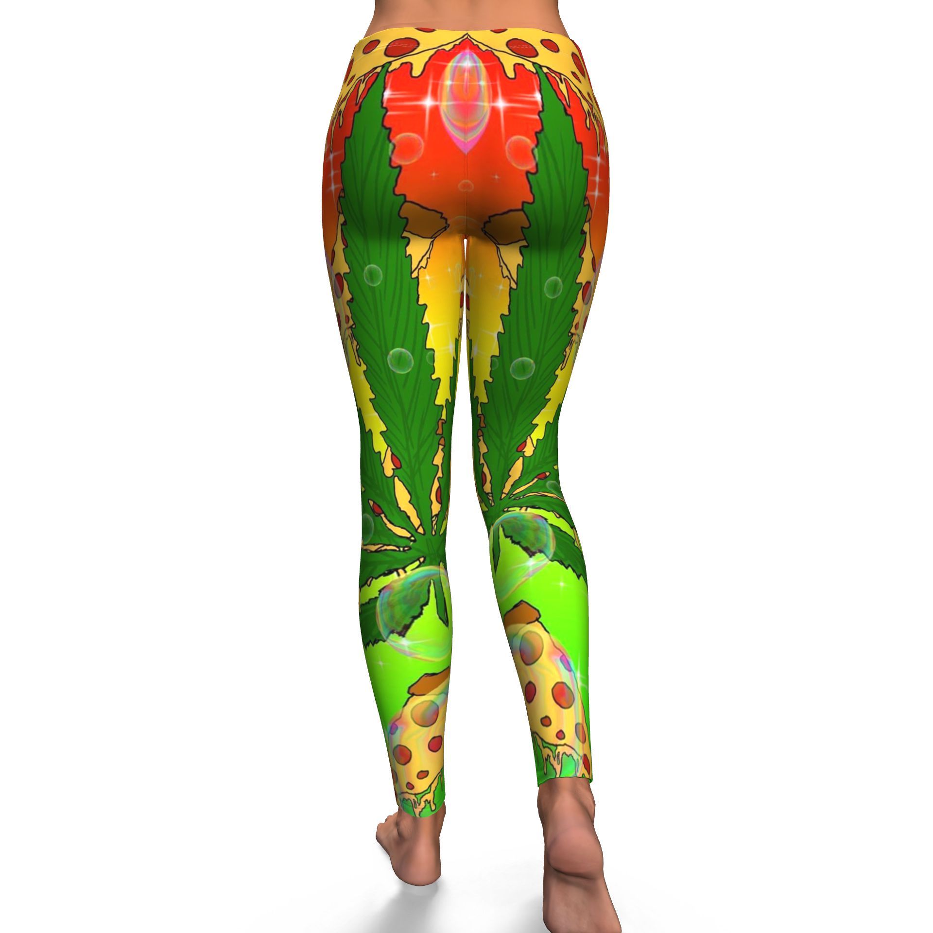 Pizza & Leaf V2 Leggings - American Weedster