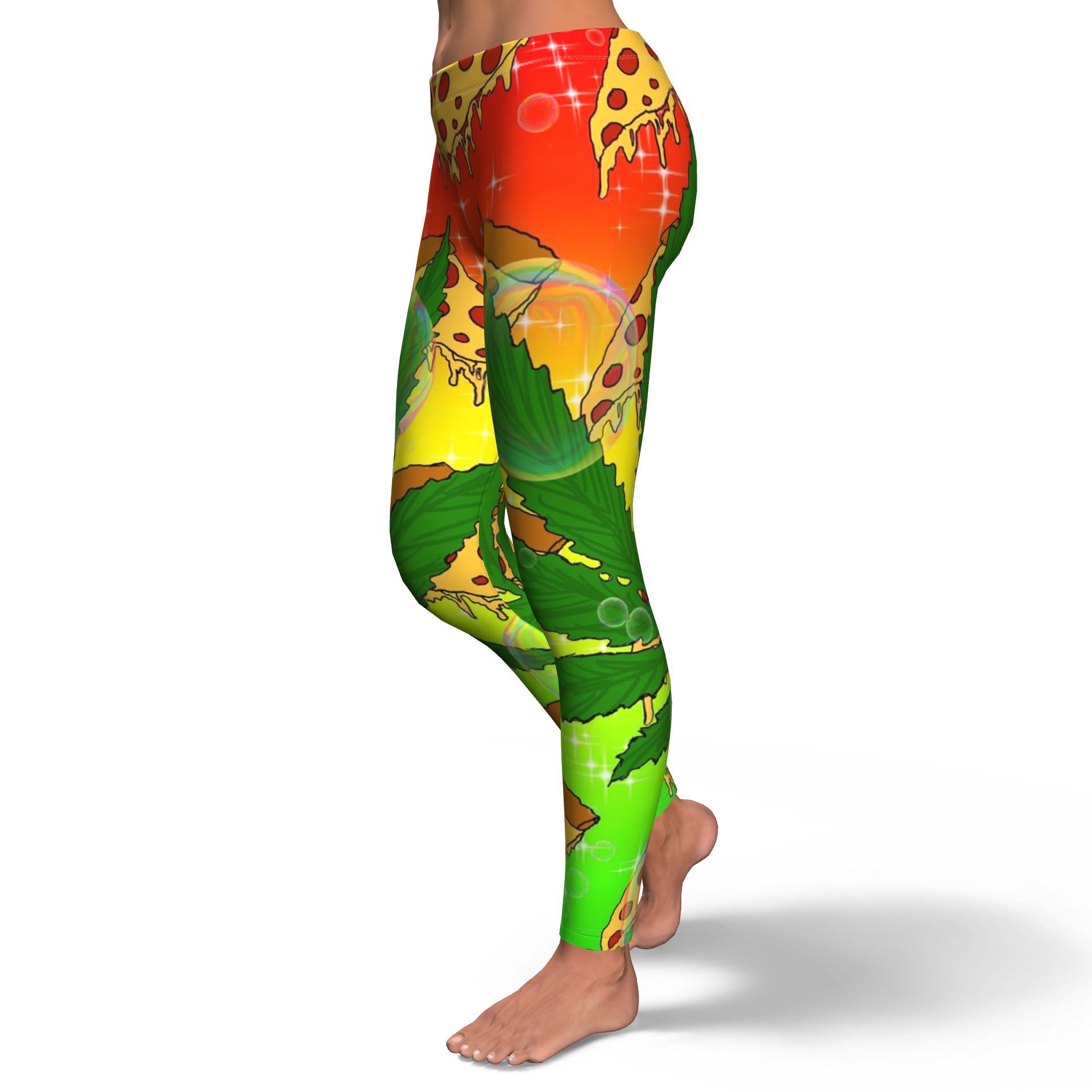 Pizza &amp; Leaf V2 Leggings - American Weedster