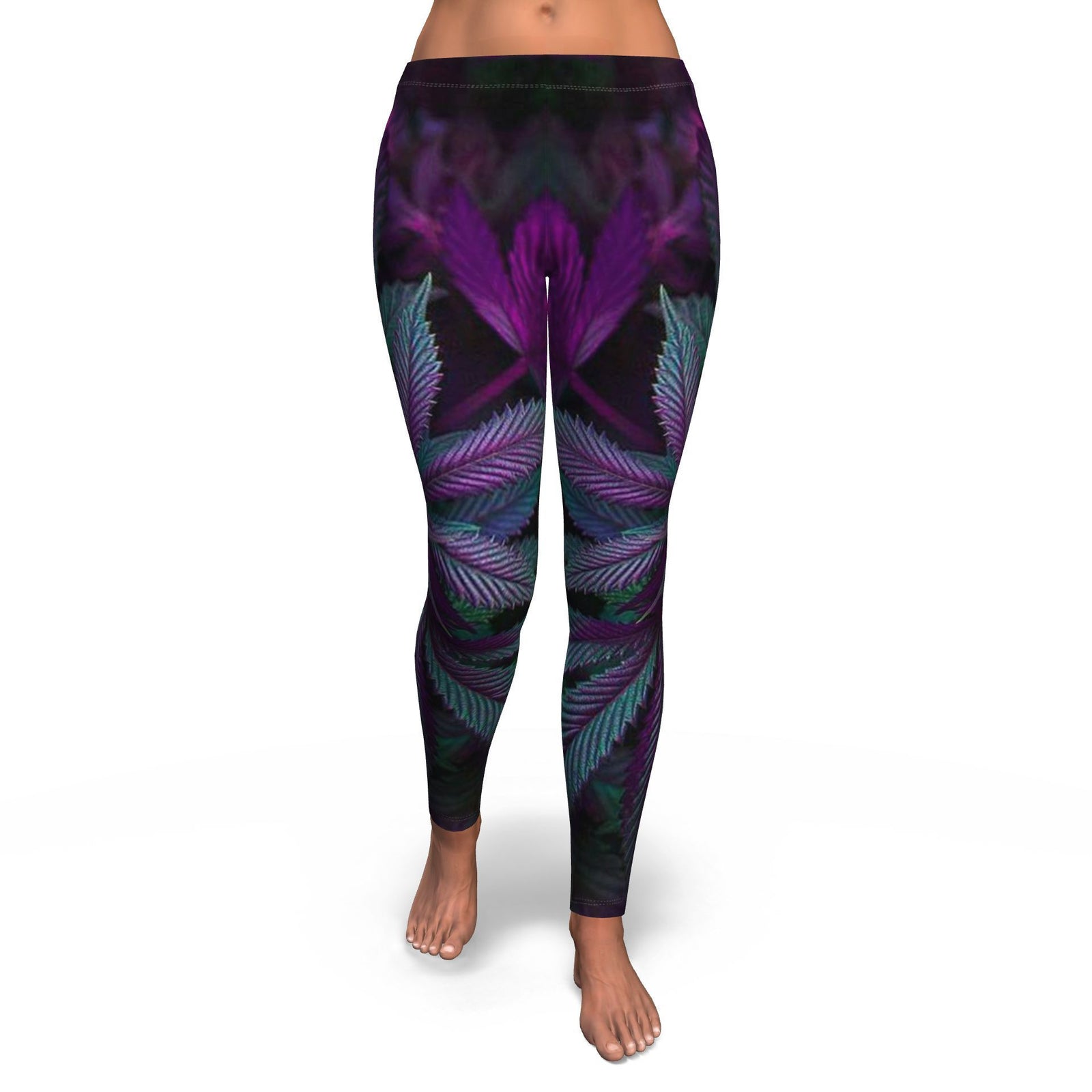 Purple & Green Nug Leggings - American Weedster