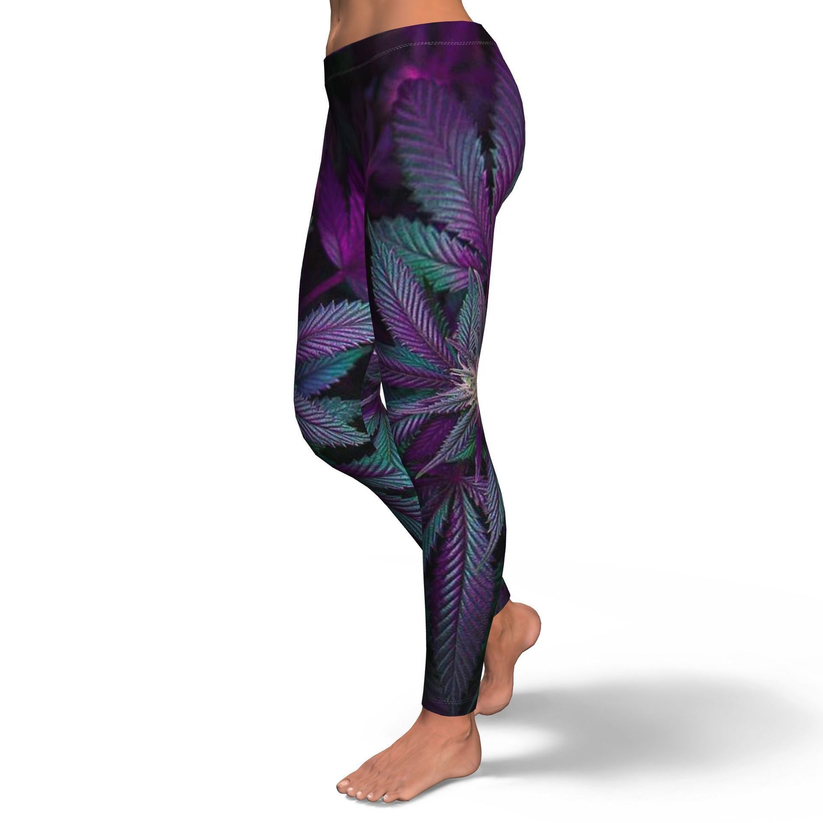 Purple & Green Nug Leggings - American Weedster