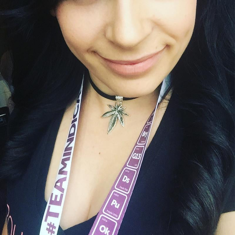 Stoner Suede Charm Choker Necklace - American Weedster