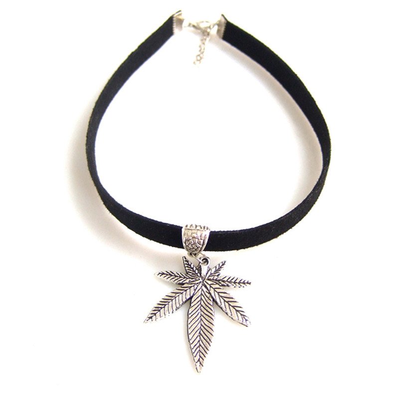 Stoner Suede Charm Choker Necklace - American Weedster