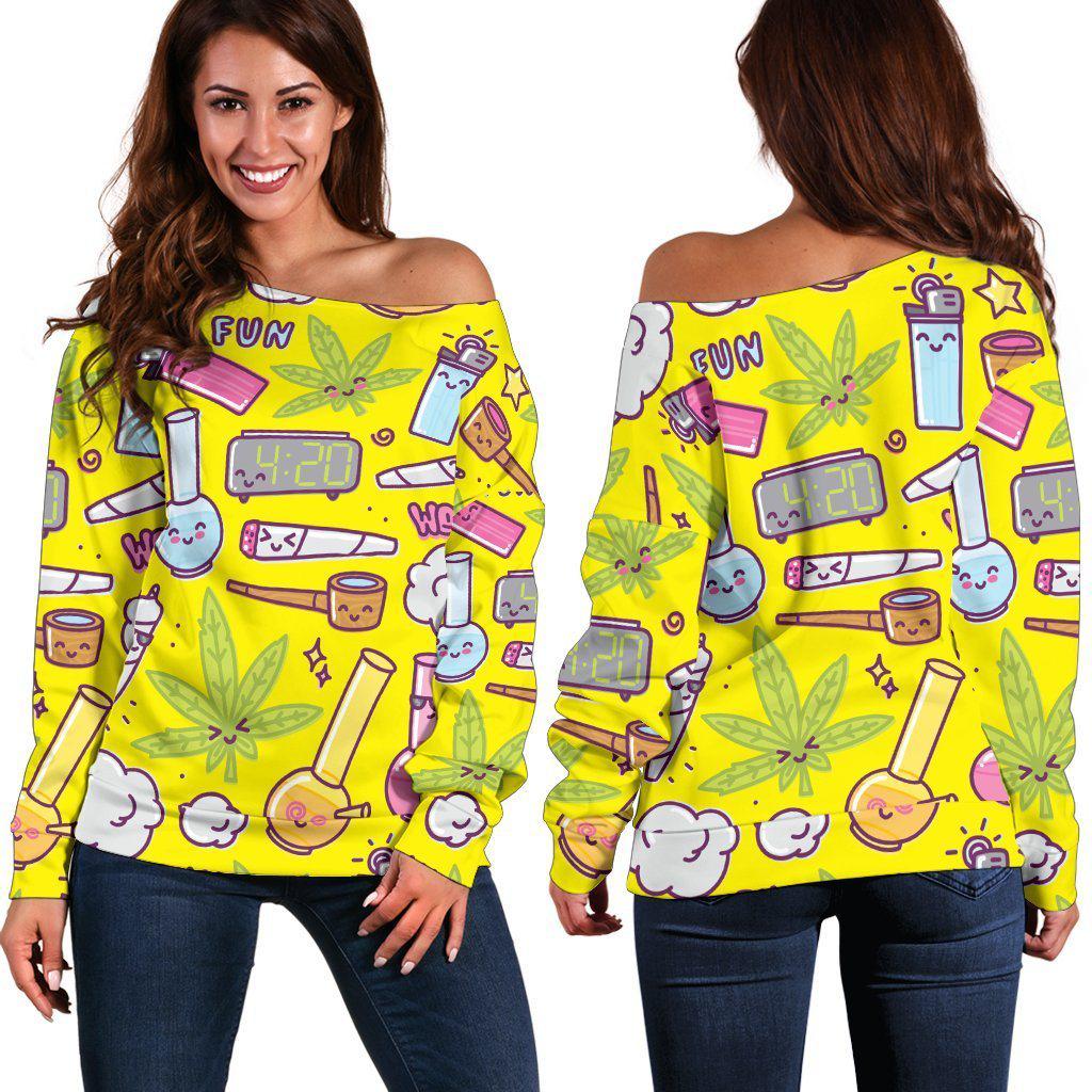 420 Free Off Shoulder Sweater - American Weedster