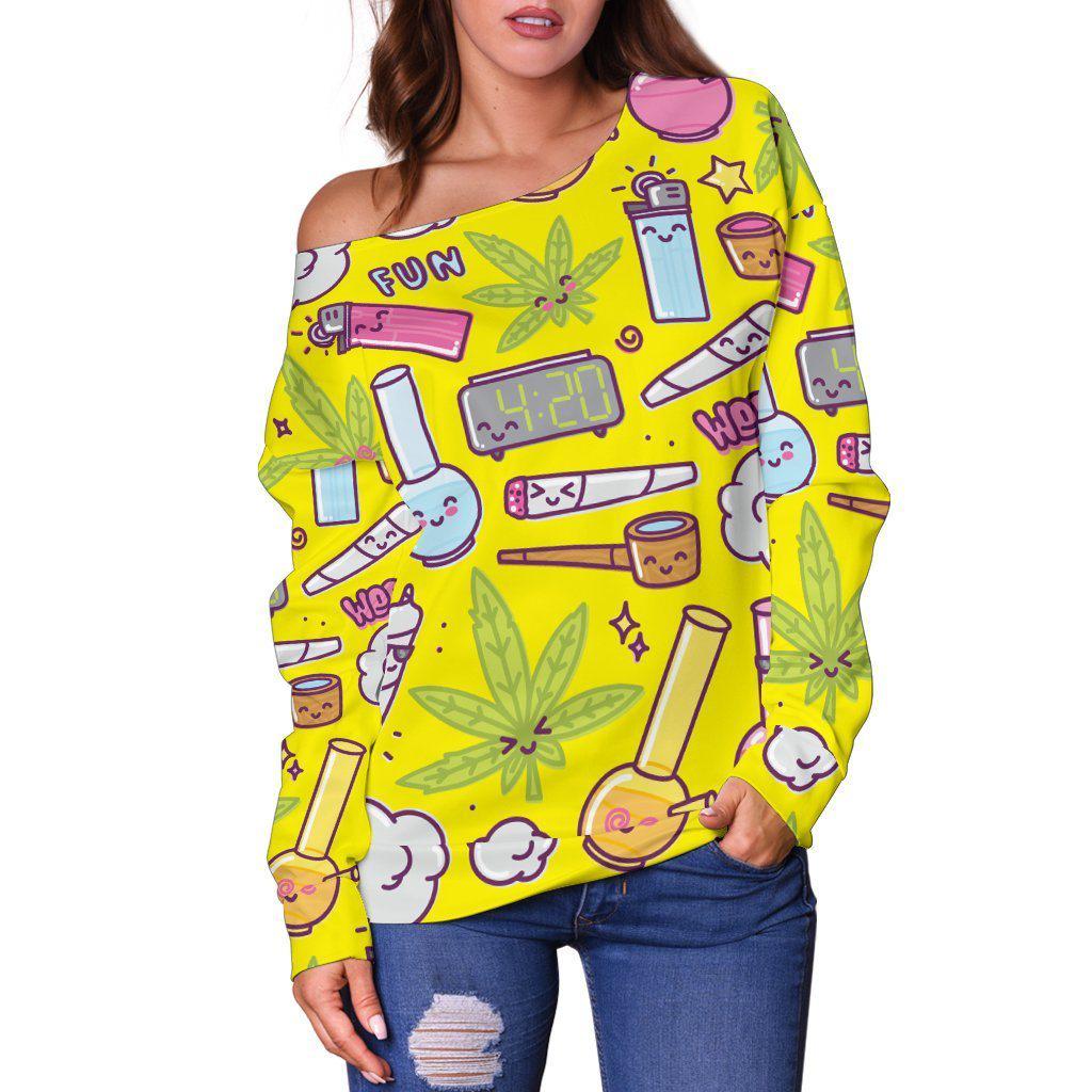 420 Free Off Shoulder Sweater - American Weedster