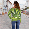 Awesome Green Off Shoulder Sweater - American Weedster