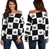 Checker Off shoulder Sweater - American Weedster