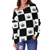 Checker Off shoulder Sweater - American Weedster