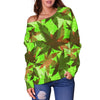 Dank Camo Off Shoulder Sweater - American Weedster