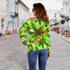 Dank Camo Off Shoulder Sweater - American Weedster