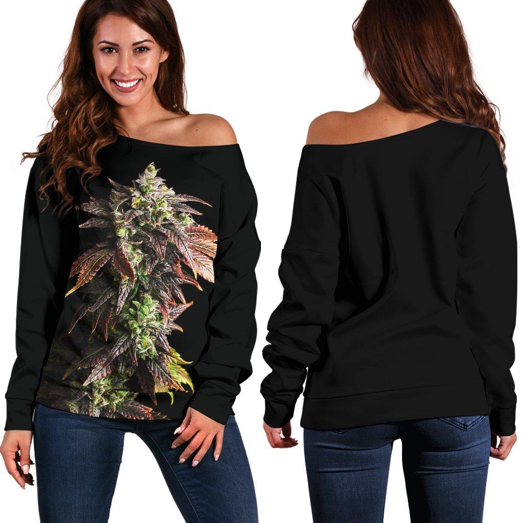 Flower 2 Off Shoulder Sweater - American Weedster