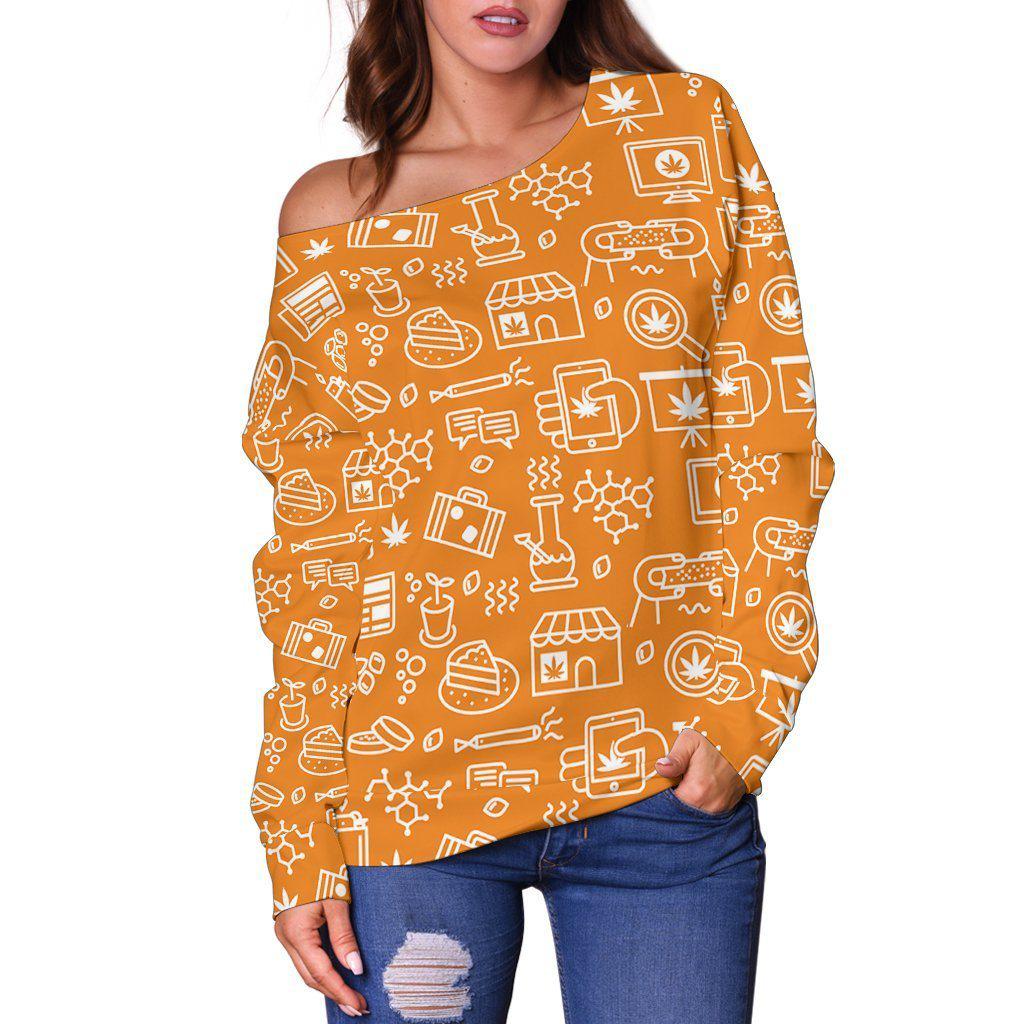 Icon Off Shoulder Sweater - American Weedster