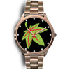 Green &amp; Red Ladies Rose Gold Watch - American Weedster