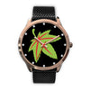Green &amp; Red Ladies Rose Gold Watch - American Weedster