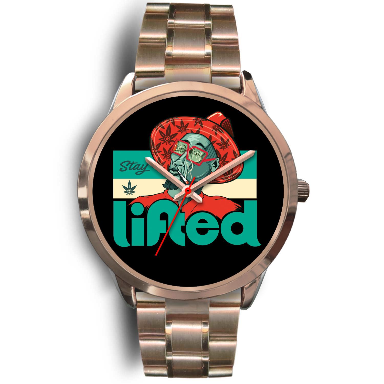 Lifted Male Rose Gold Watch - American Weedster