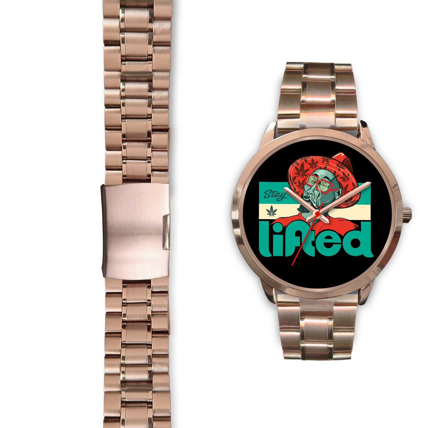 Lifted Male Rose Gold Watch - American Weedster